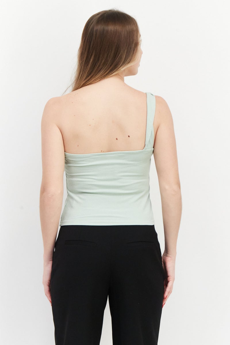 BB Dakota Women One Sleeves Plain Top, Mint Green - Image 2